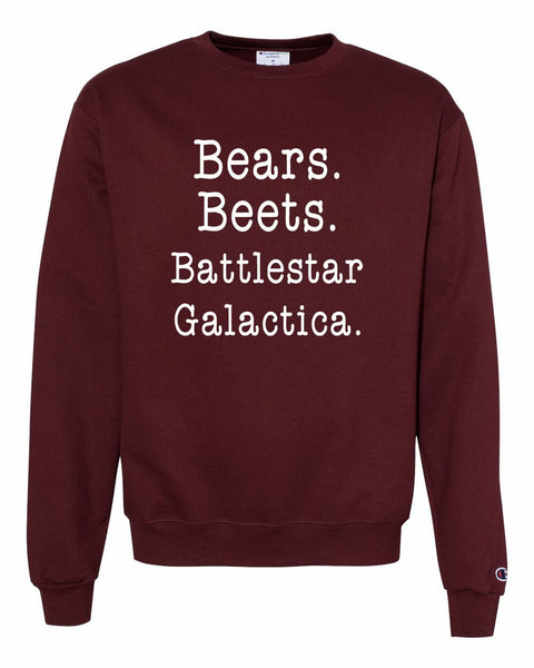 Bears Beets Battlestar Galactica Crewneck Sweatshirt