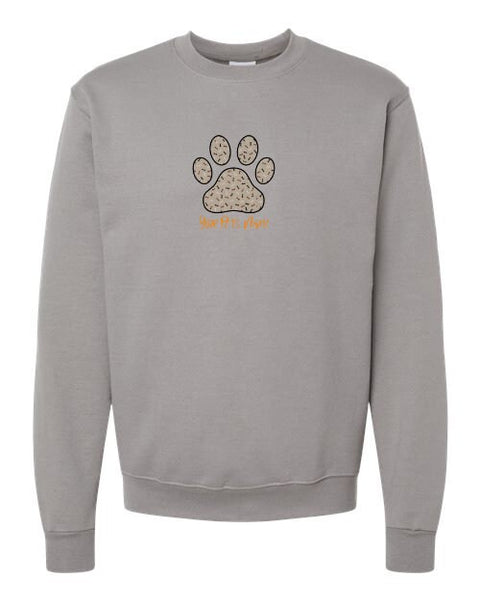 CUSTOM EMBROIDERED Paw Print Applique Crewneck Sweatshirt