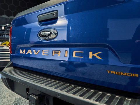 Ford Maverick Tremor Orange "3D Shadow" Look Tailgate Graphics, Maverick Tailgate Letters, Tremor Orange.